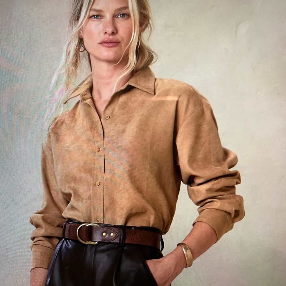 ADRIA OVERSIZED VEGAN SUEDE SHIRT